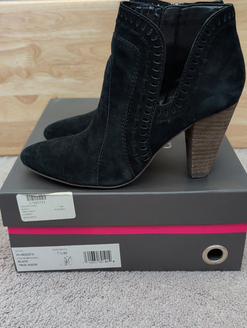 Vince Camuto Reeista Black Ankle Booties